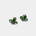 Vintage Green Tourmaline & Brilliant Diamond Clip to Post Earrings