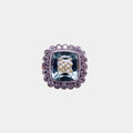Vintage Aquamarine and Diamond Ring in 18ct White and Yellow Gold