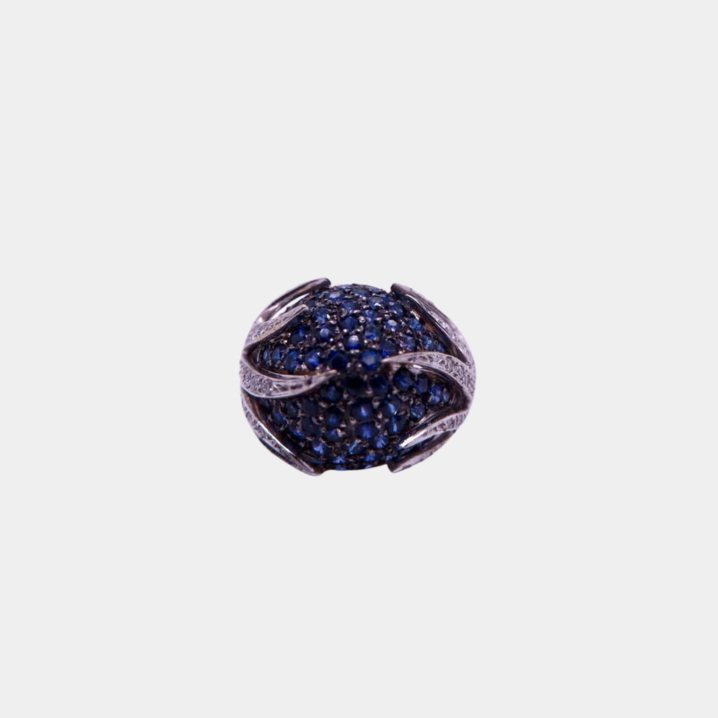 Multi-Sapphire and Diamond Fantasy Cocktail Ring in 18ct White Gold
