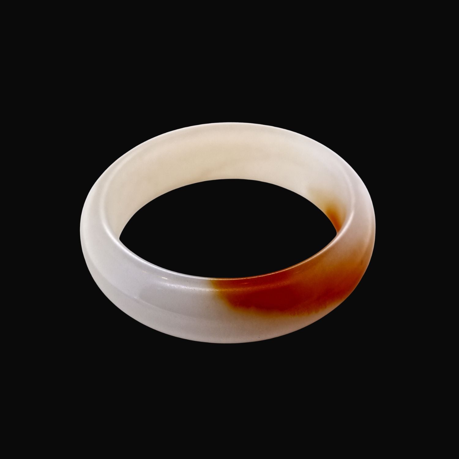 Burnt Orange Opaque Jade Bangle