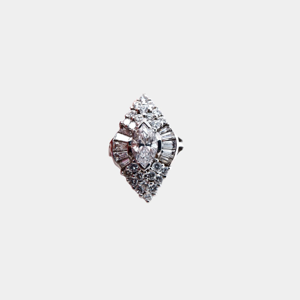 Marquise Cut Diamond and 18ct White Gold Cocktail Ring