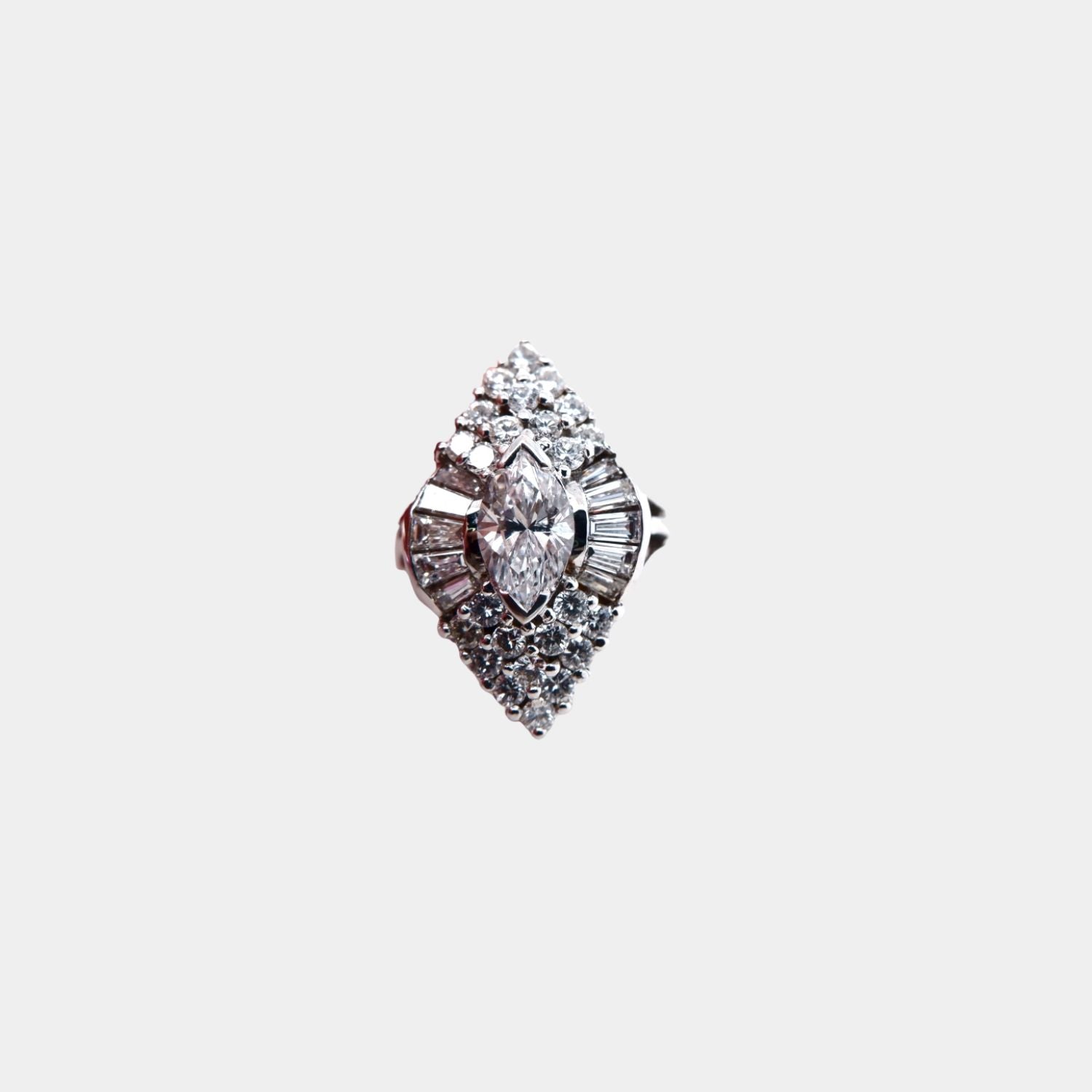 Marquise Cut Diamond and 18ct White Gold Cocktail Ring