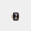 Vintage 1980's Octagonal Cut Aquamarine and Gold Ring in 18ct Gold