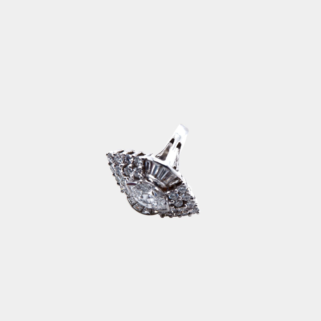 Marquise Cut Diamond and 18ct White Gold Cocktail Ring