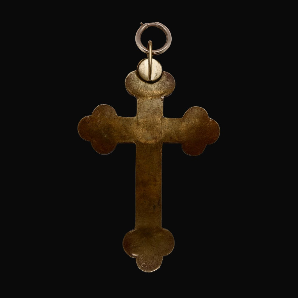 Italian Micro Mosaic Cross Pendant from the Grand Tour Period (17th-19th Century)