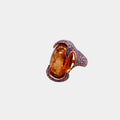 Citrine and Diamond-Encrusted 'Fang' Ring in 18ct Yellow Gold