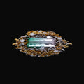 Vintage 18ct Gold & Emerald-Cut Watermelon Tourmaline Pendant / Brooch