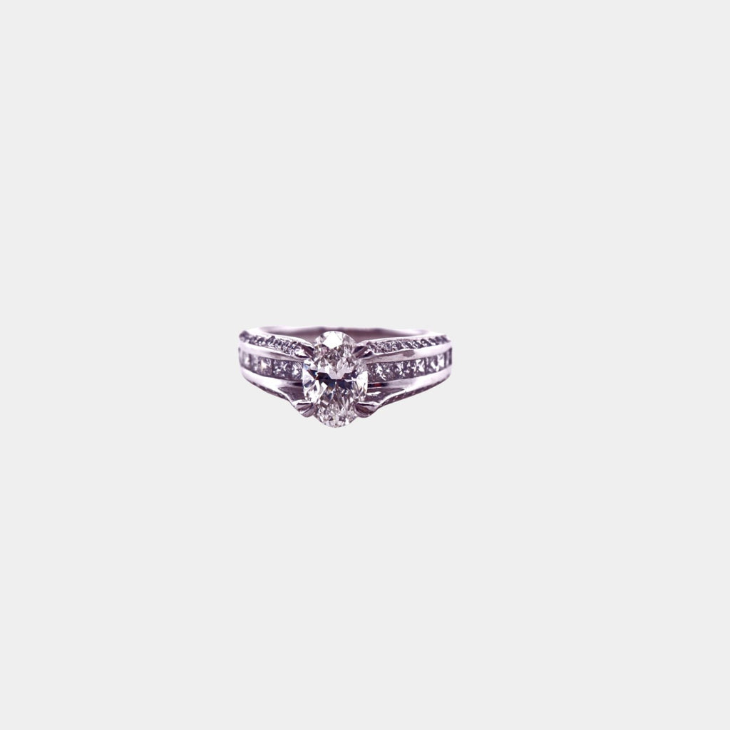 Diamond ring on a bright white background