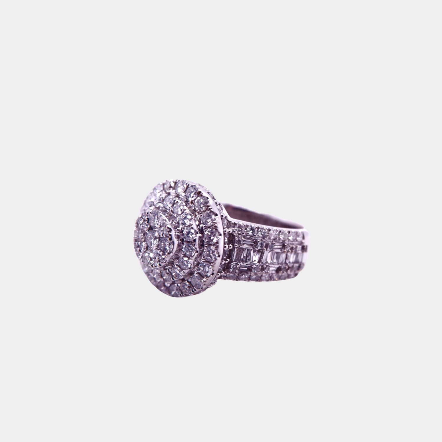Diamond Multi Cut Cluster Ring in 18ct White Gold