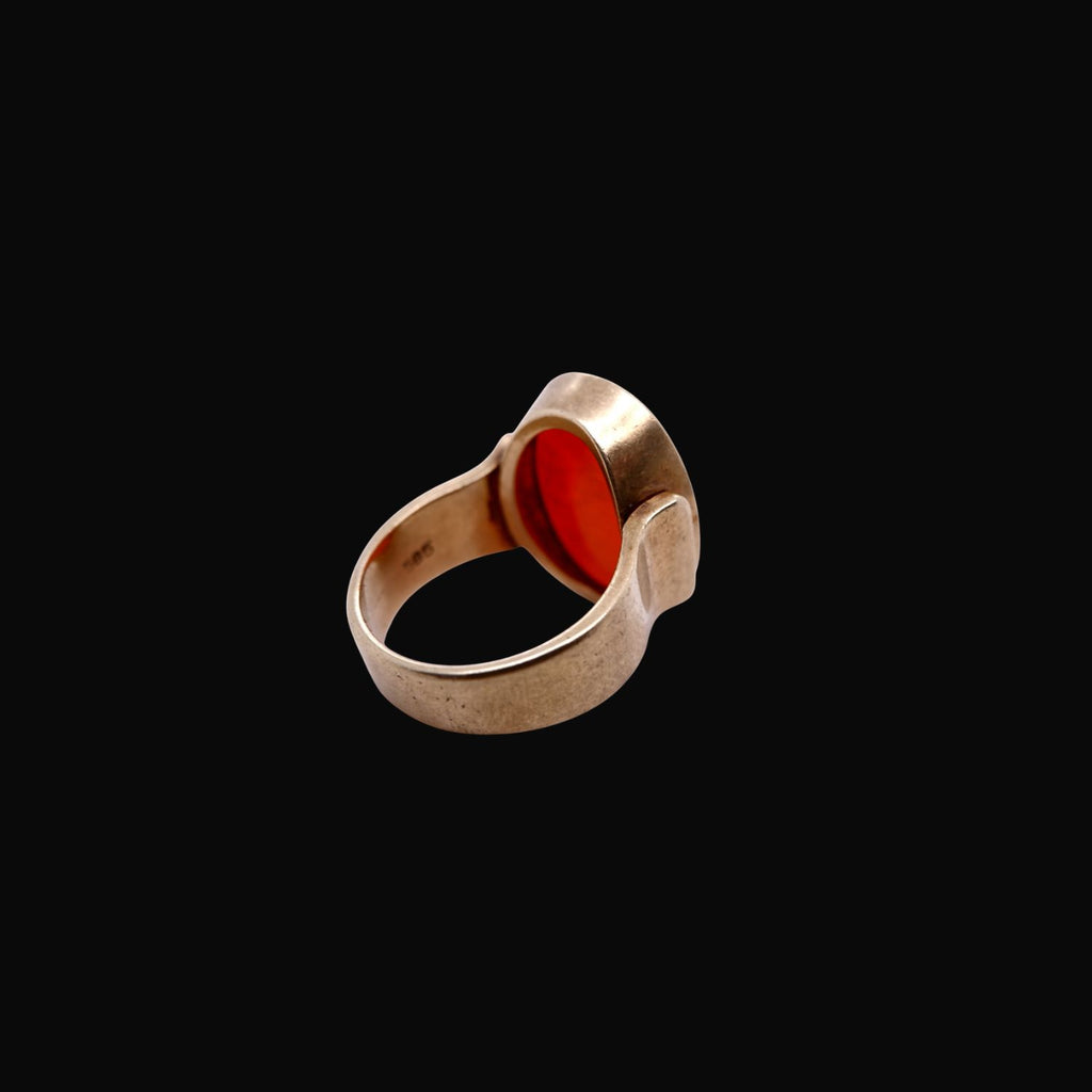 Antique Victorian Carnelian Coat of Arms Signet Ring