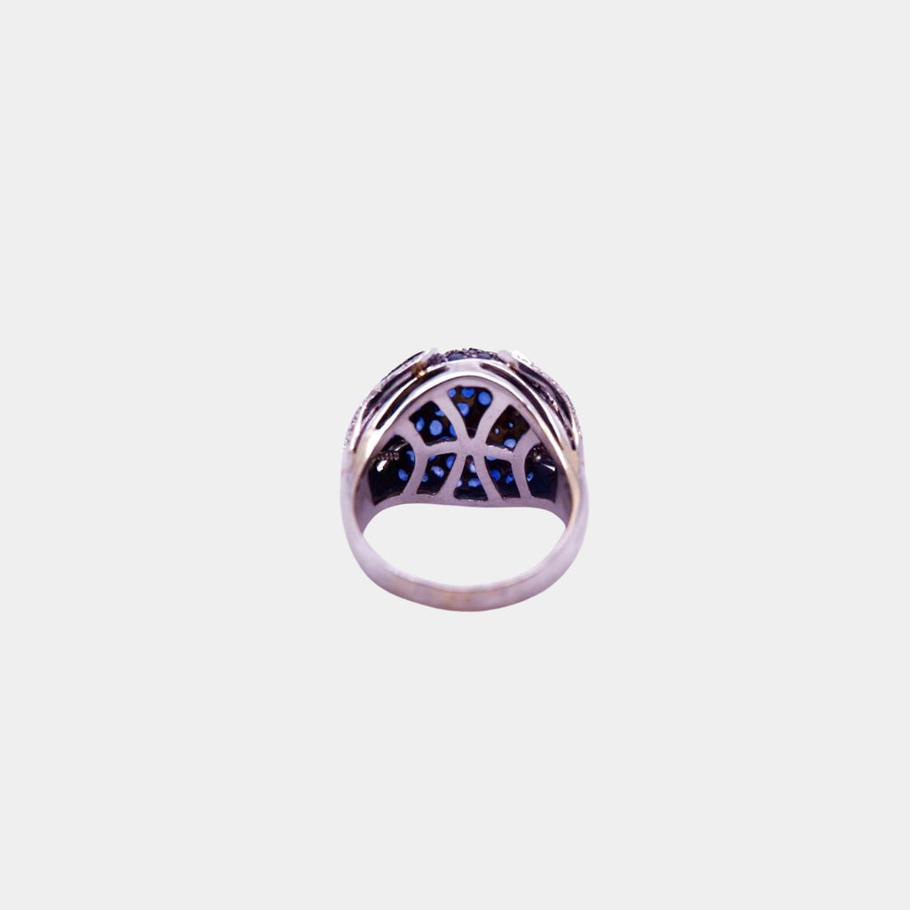 Multi-Sapphire and Diamond Fantasy Cocktail Ring in 18ct White Gold