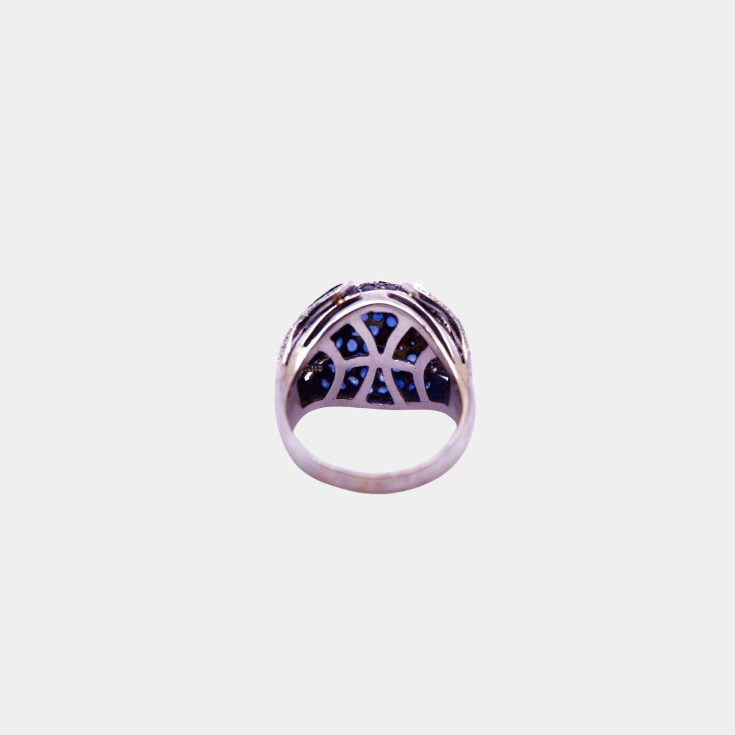 Multi-Sapphire and Diamond Fantasy Cocktail Ring in 18ct White Gold
