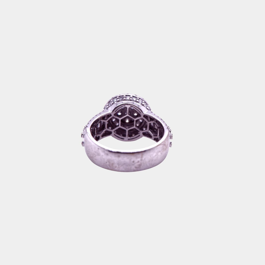 Diamond Multi Cut Cluster Ring in 18ct White Gold