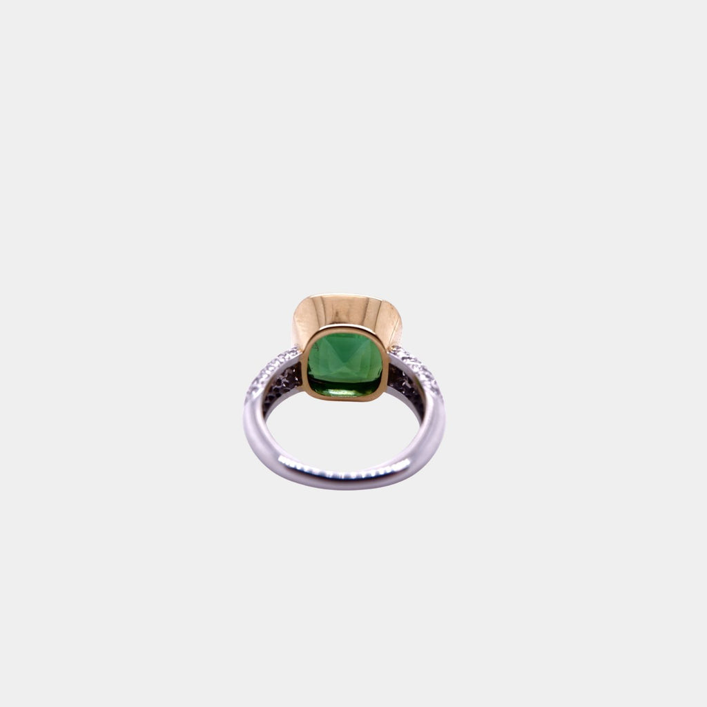 Tourmaline and Diamond-Encrusted Ring in 18ct Yellow and White Gold