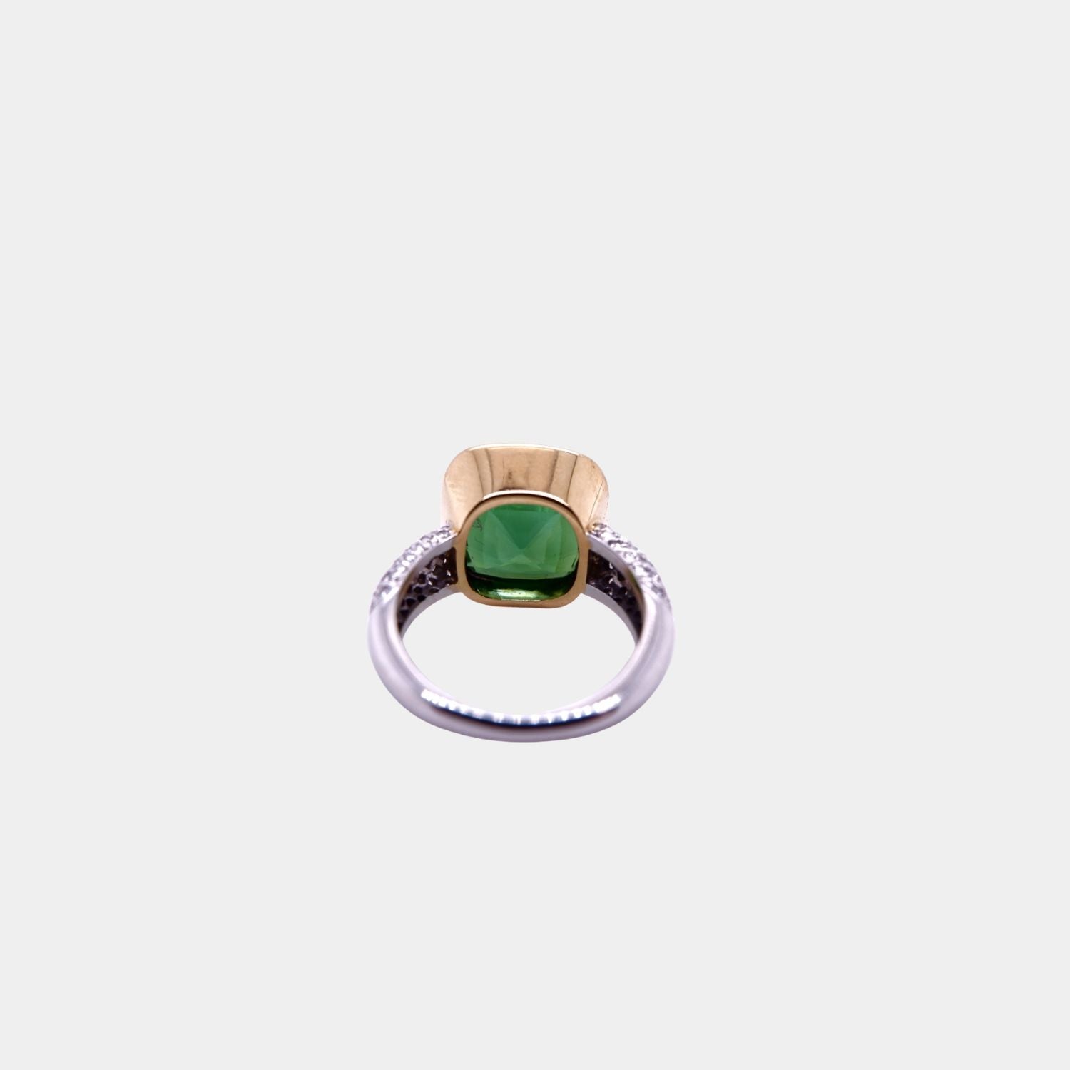 Tourmaline and Diamond-Encrusted Ring in 18ct Yellow and White Gold