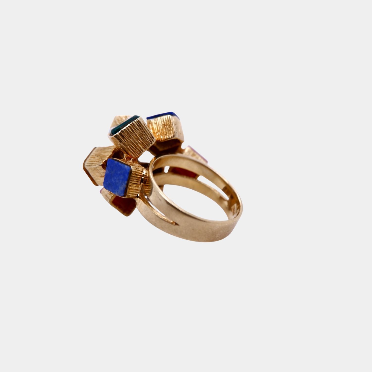 Vintage 1960's Cubist Multi Gem Ring