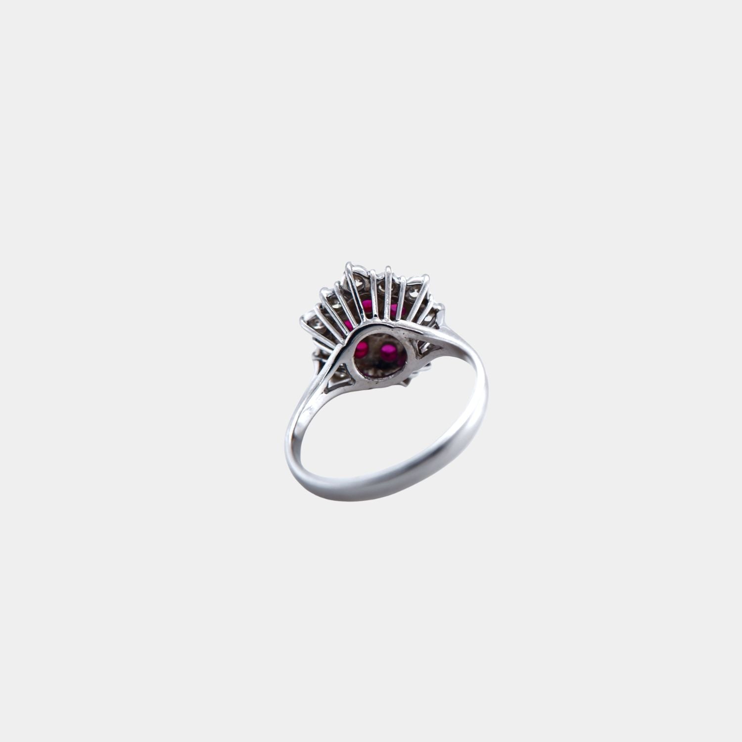 Vintage Natural Burma Ruby, Diamond and 18ct Yellow and White Gold Ring