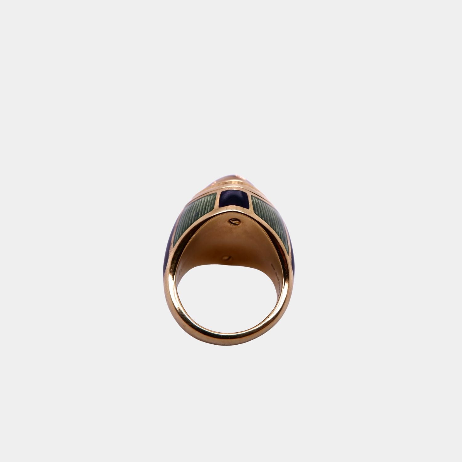 Vintage Leo De Vroomen Citrine and Enamel Ring in 18ct Yellow Gold