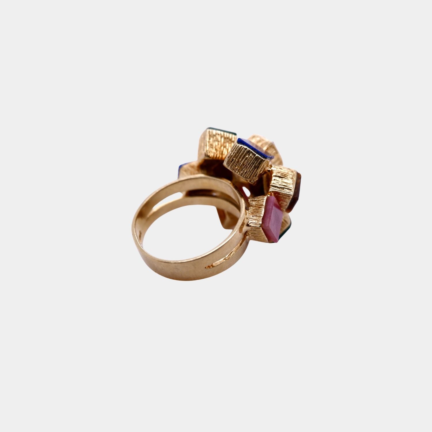Vintage 1960's Cubist Multi Gem Ring