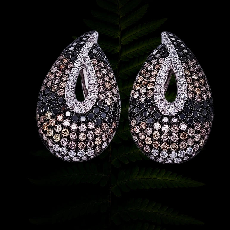 Multi Coloured Diamond Earrings.