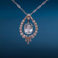 Art Deco Aquamarine Pendant with Brilliant & Baguette-Cut Diamonds