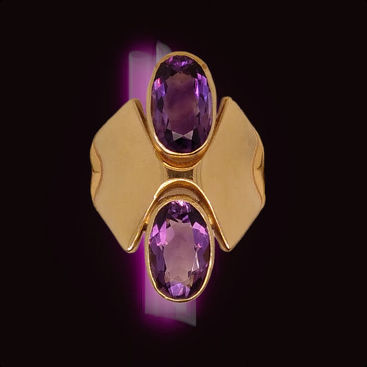 Retro 18ct Gold & Amethyst Ring