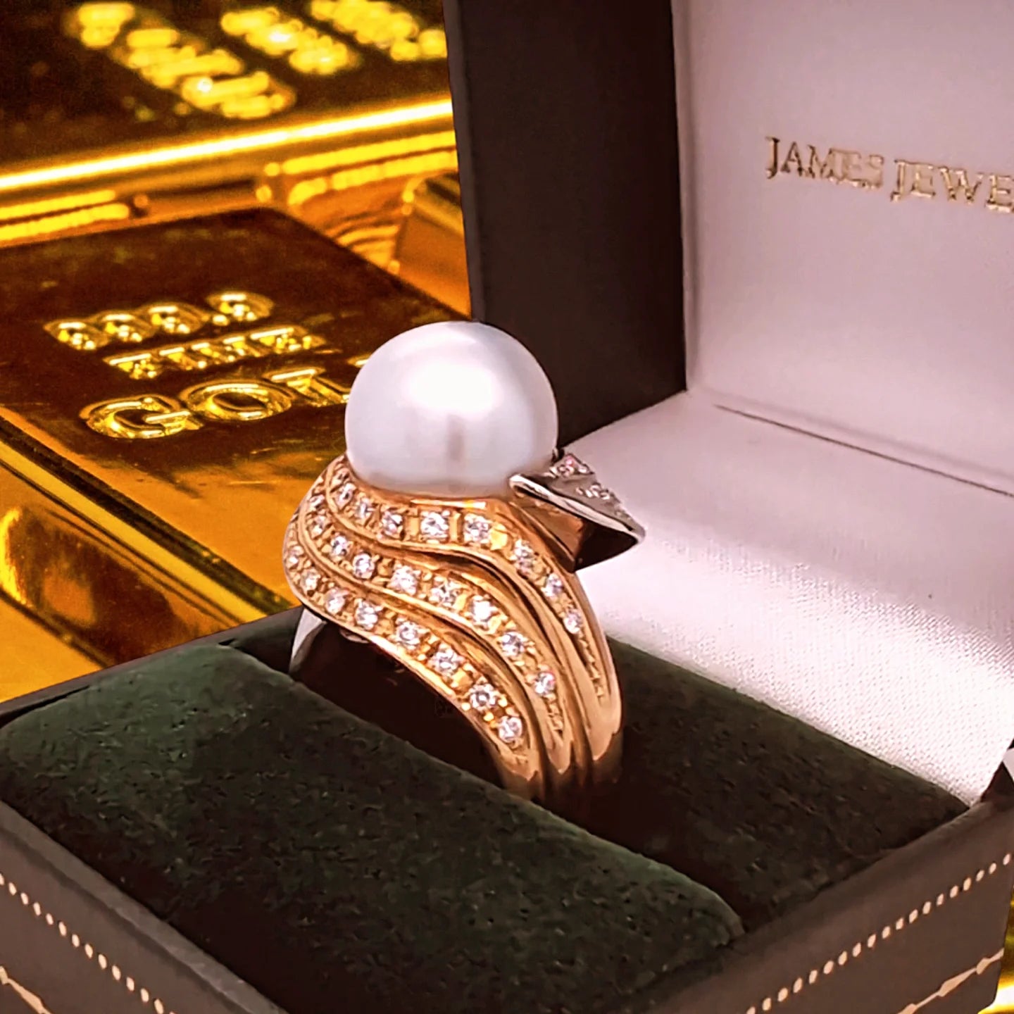 South Sea Pearl and Diamond Ring