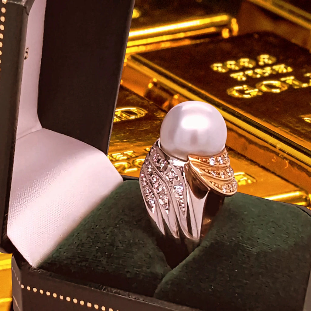 South Sea Pearl and Diamond Ring