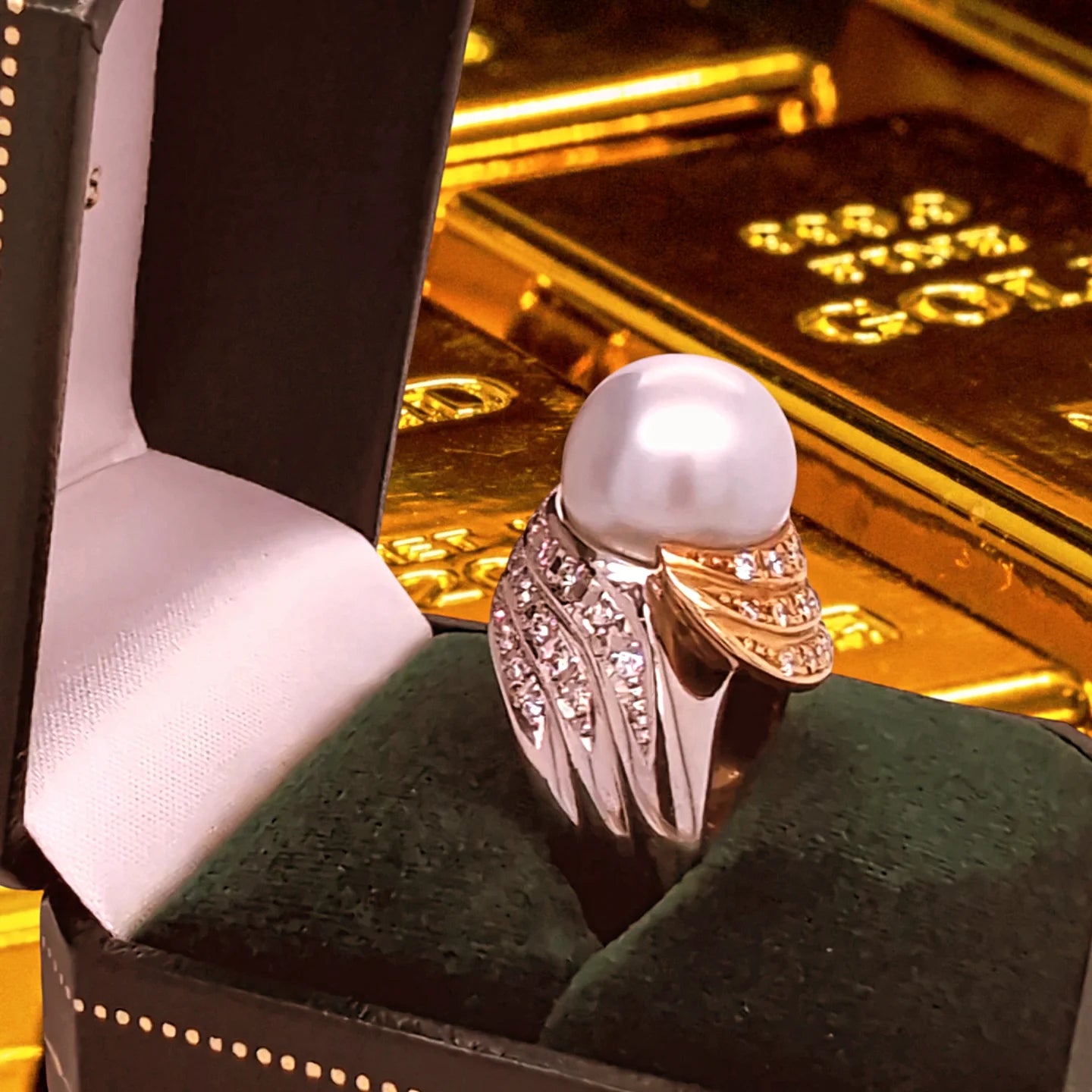 South Sea Pearl and Diamond Ring