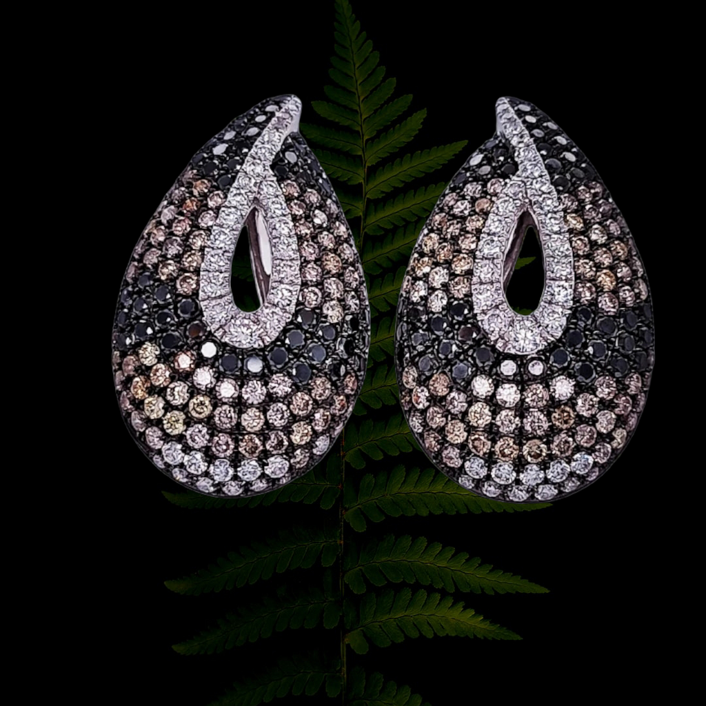 Multi Coloured Diamond Earrings.