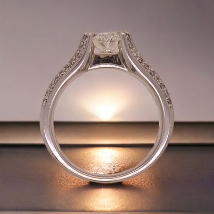 Platinum Ring set with Oval Cut Diamonds by Verragio, New York