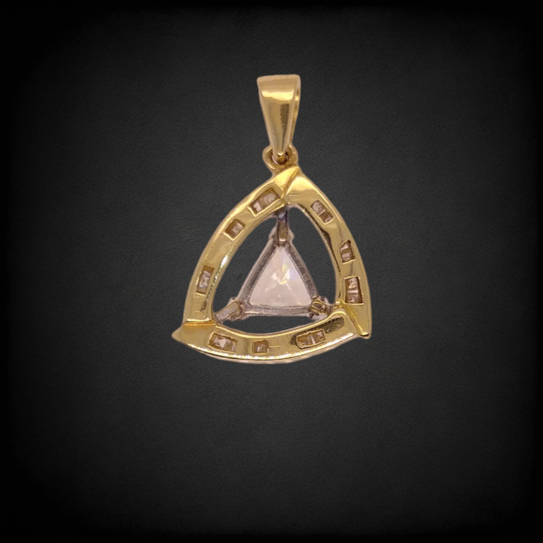 Vintage Trillion Cut & Carre Cut Diamond Pendant