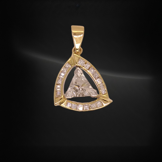 Vintage Trillion Cut & Carre Cut Diamond Pendant
