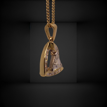 Vintage Trillion Cut & Carre Cut Diamond Pendant