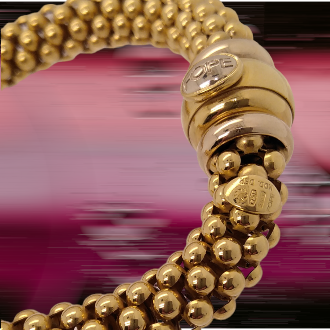 Italian, FOPE 18ct Tubular Gold Necklace from the 'Priofili Collection'