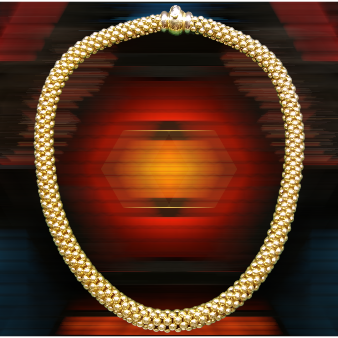 Italian, FOPE 18ct Tubular Gold Necklace from the 'Priofili Collection'