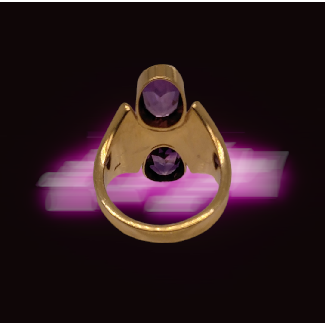 Retro 18ct Gold & Amethyst Ring