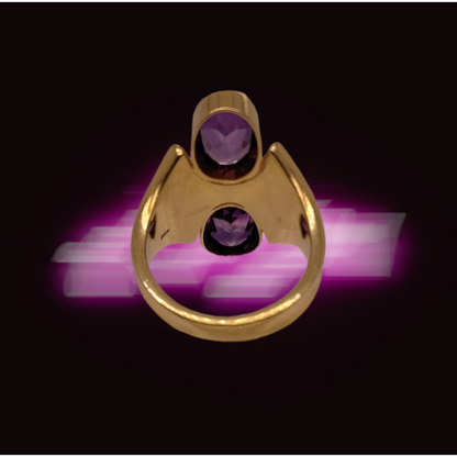 Retro 18ct Gold & Amethyst Ring