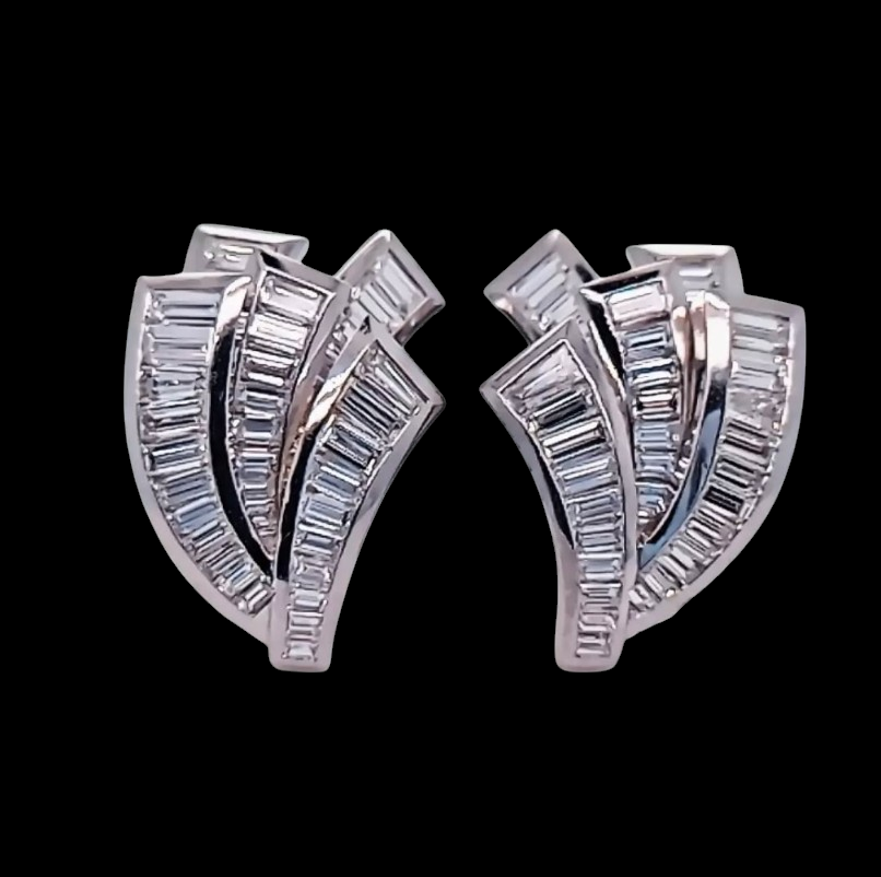 Baguette Diamond 'Angel Wing' Studs