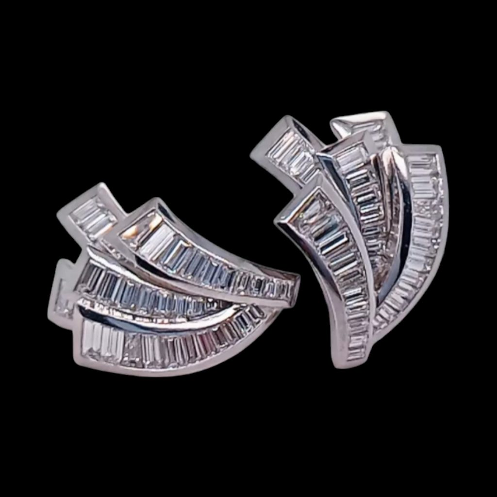 Baguette Diamond 'Angel Wing' Studs