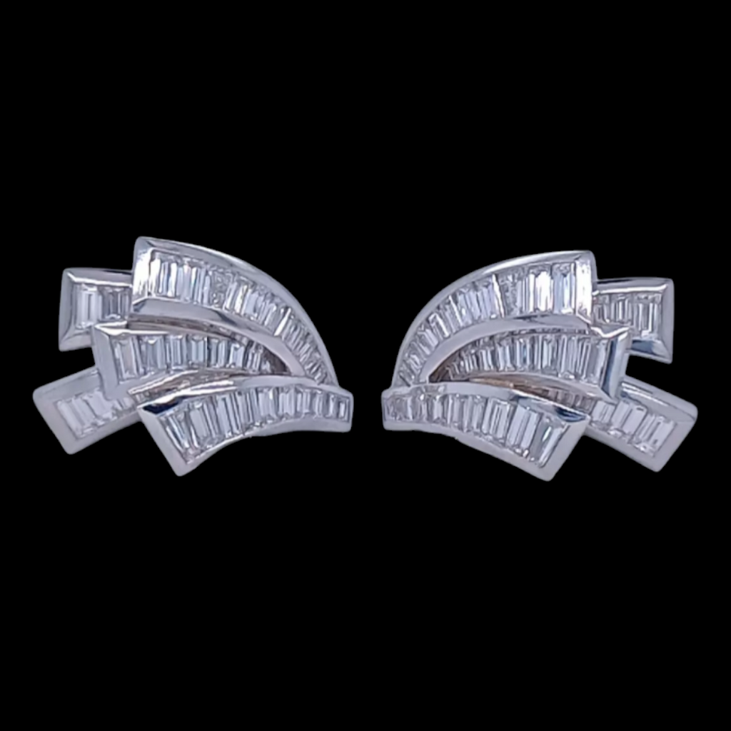 Baguette Diamond 'Angel Wing' Studs