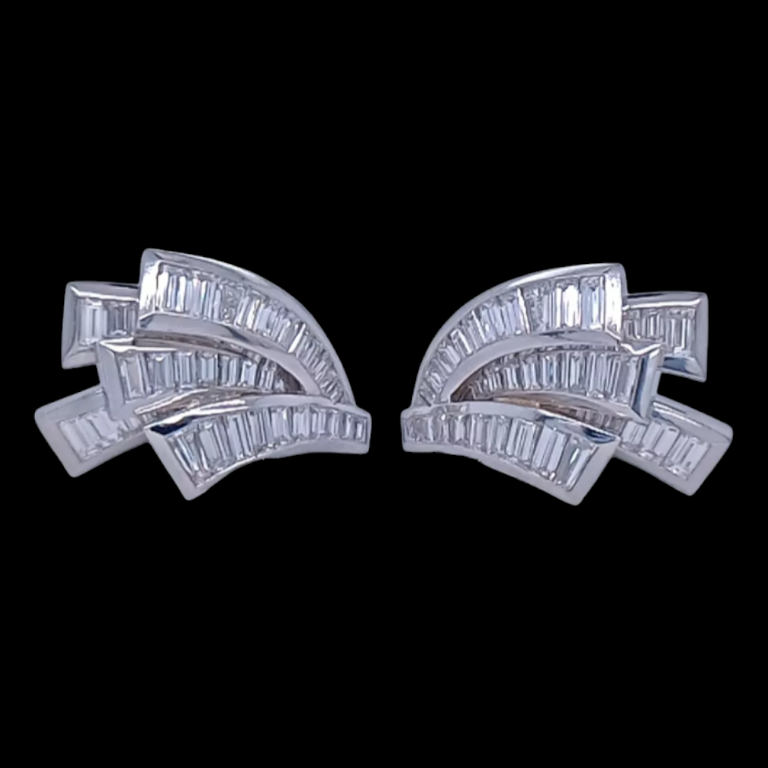 Baguette Diamond 'Angel Wing' Studs