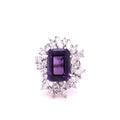 Vintage Amethyst and 18ct Yellow and White Gold Diamond Ring
