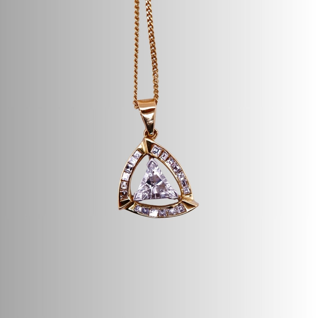 Vintage Trillion Cut & Carre Cut Diamond Pendant