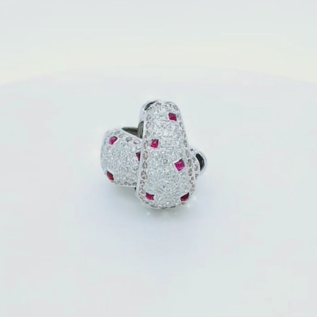 Diamond and Ruby Earrings