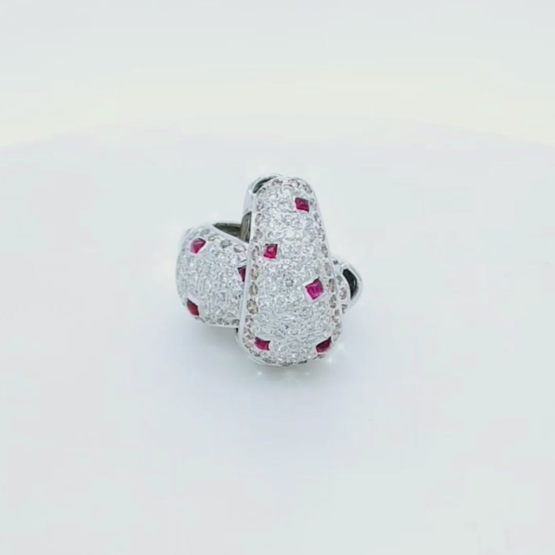 Diamond and Ruby Earrings