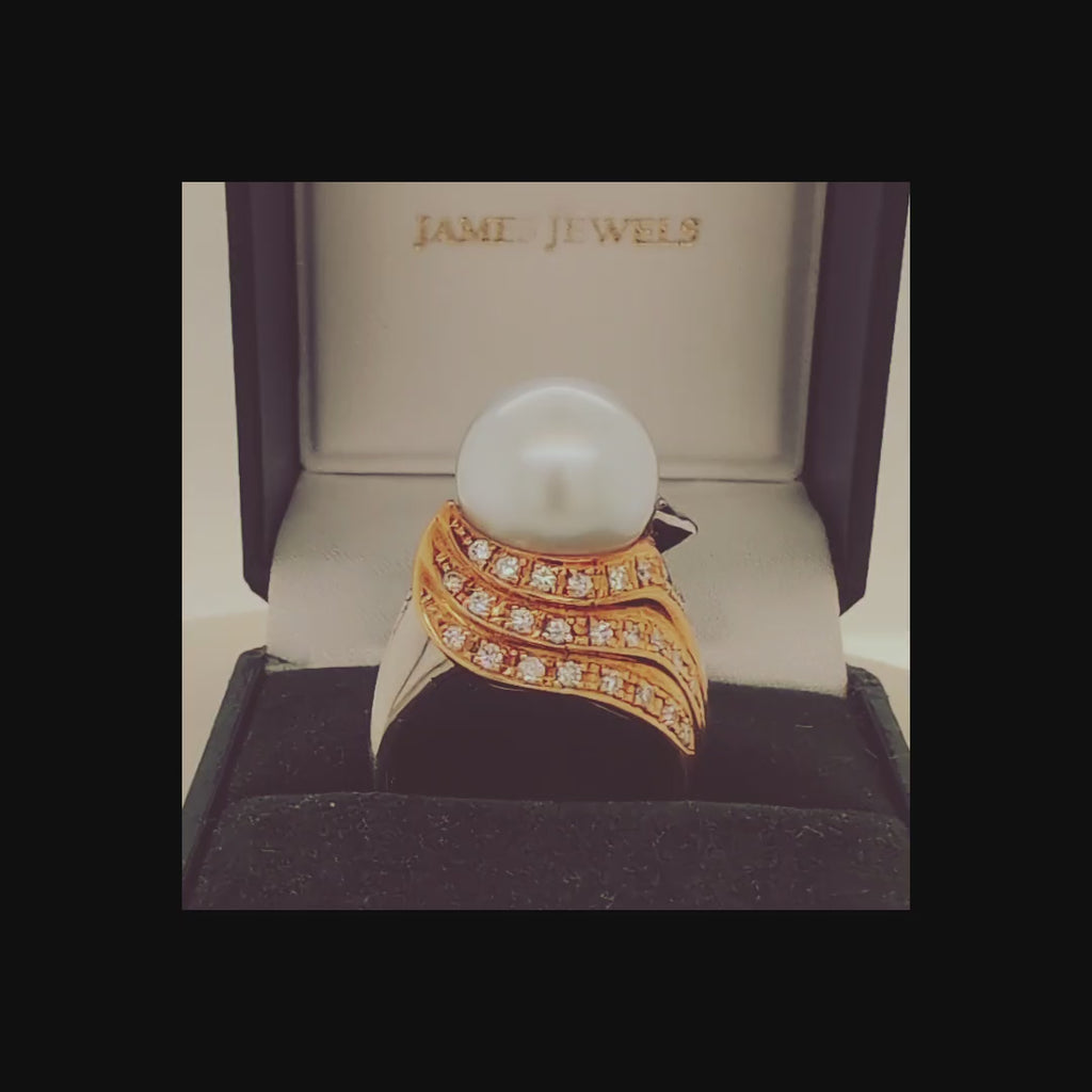 South Sea Pearl and Diamond Ring