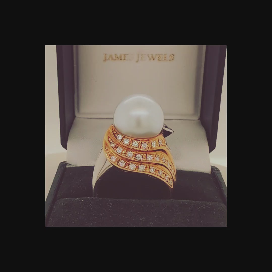 South Sea Pearl and Diamond Ring