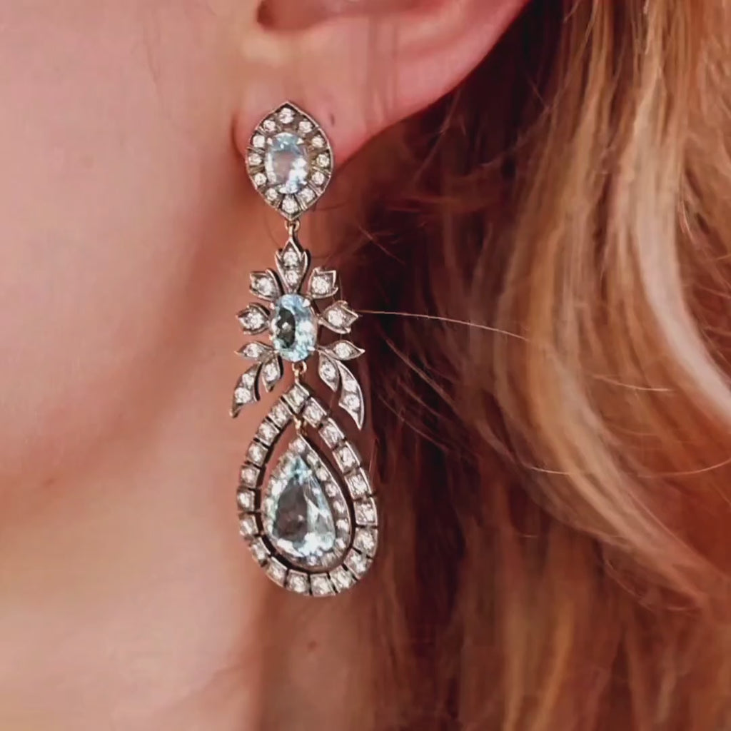 Antique Belle Epoque Chandelier Earrings