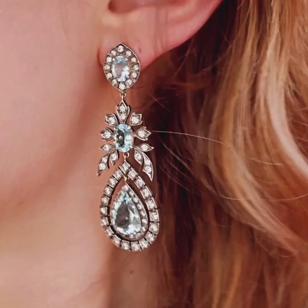Antique Belle Epoque Chandelier Earrings